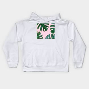 Tropical green ferns Kids Hoodie